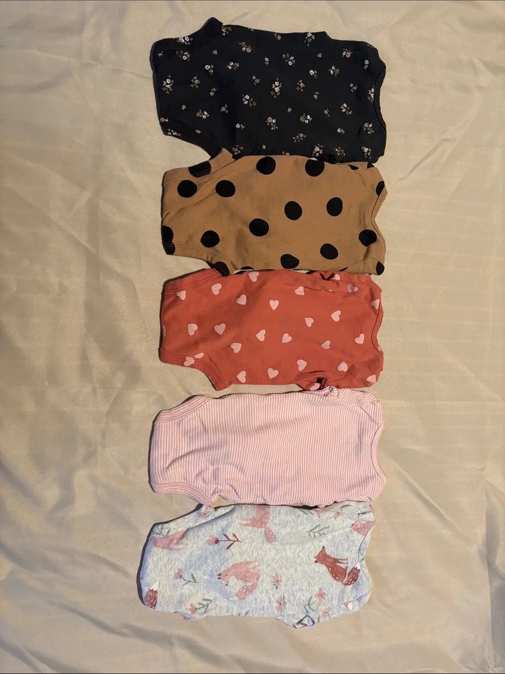Carter's Navy, Brown, Rust, Pink & Cream Long-Sleeve Baby Bodysuit Set